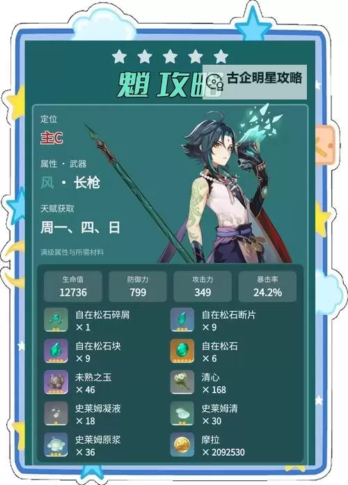 《原神》4.2白术一图流攻略 白术天赋、命座、武器、圣遗物选择及角色搭配图1