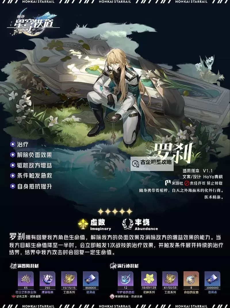 《崩坏星穹铁道》罗刹突破材料及数量整理图1