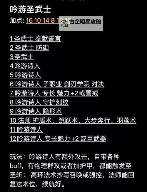 《博德之门3》全队友RP向Build与装备搭配推荐图1